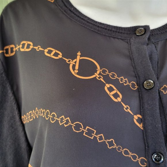 NWT ANN TAYLOR Black Scarf Front Cardigan Sweater XL - Picture 2 of 4